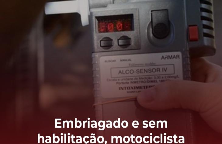 Embriagado e sem habilitação, motociclista causa acidente no Centro