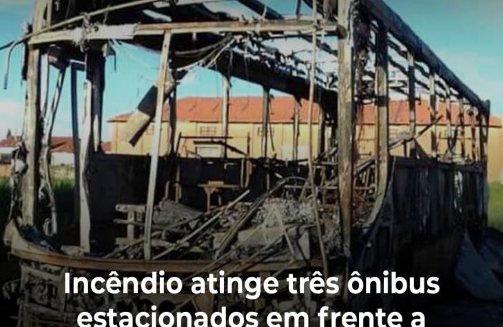 Incêndio atinge três ônibus estacionados em frente a oficina em Getulina