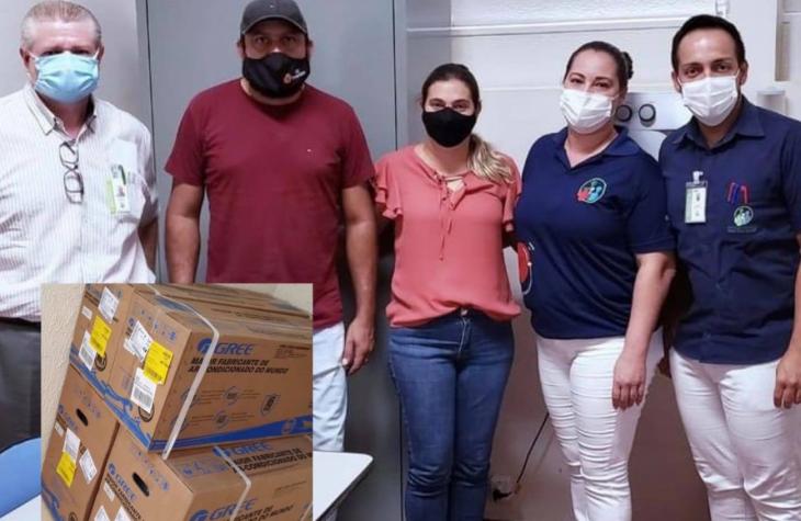 Morador de Sabino cumpre promessa após curar do Covid 19, e doa dois aparelhos de Ar Condicionados para Santa Casa de Lins 