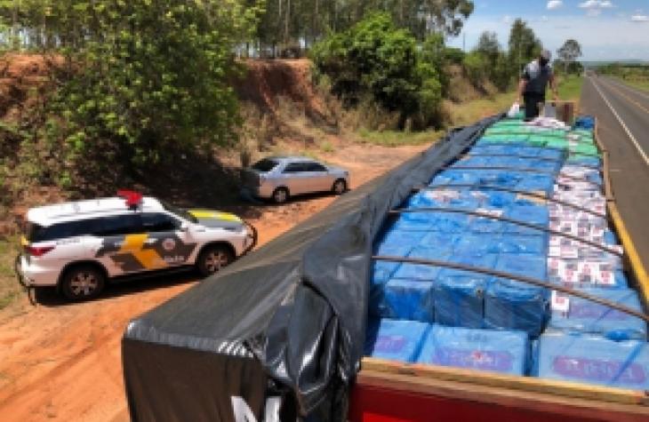 400 mil maços de cigarro contrabandeados foram apreendidos em Pongaí