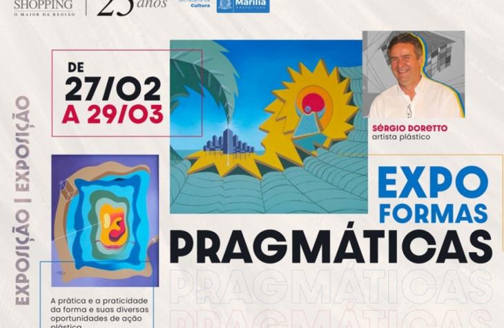 Marília Shopping recebe a exposição Formas Pragmáticas do artista Sérgio Doretto