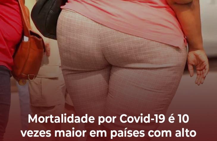 Mortalidade por Covid-19 é 10 vezes maior em países com alto nível de obesidade
