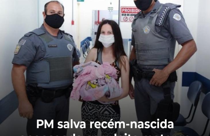PM salva recém-nascida engasgada com leite materno