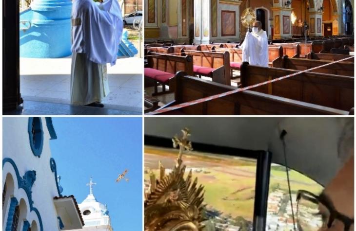 Diocese faz Hora Santa e benção da cidade em voo panorâmico; assista