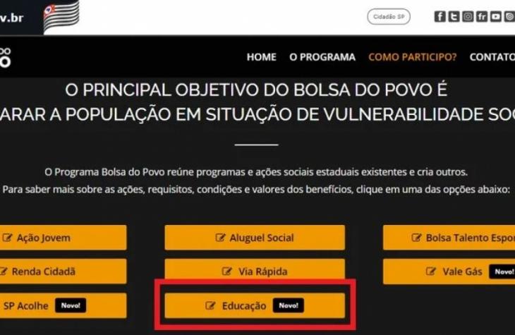 Bolsa do Povo Educação: veja como se inscrever no programa para ganhar R$ 500