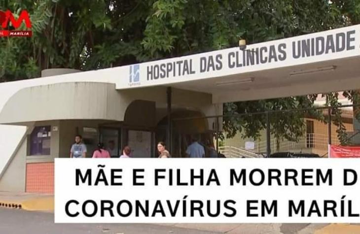 Mãe e filha morrem de coronavírus em Marília