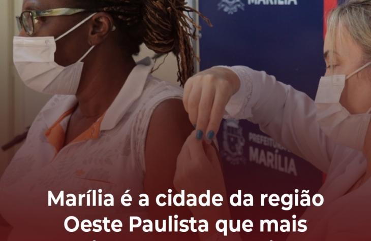 Marília é a cidade da região Oeste Paulista que mais vacinou contra a Covid-19