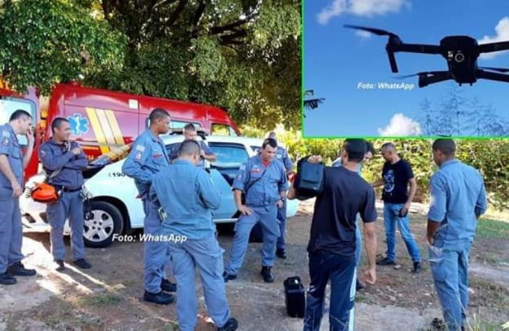 Bombeiros usam até drones em buscas por homem em buracão. 