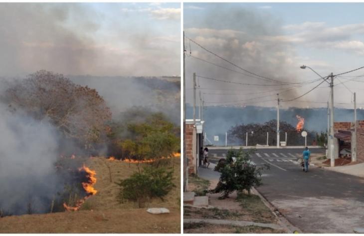Queimada atinge área ao lado de casas e área de preservação no Maracá
