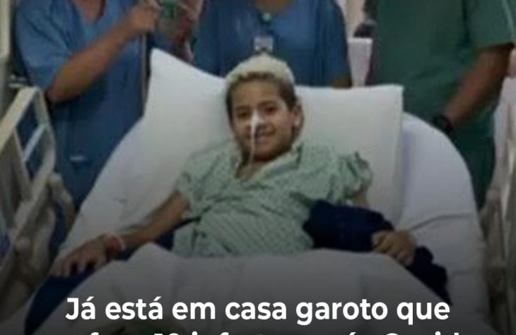 Já está em casa garoto que sofreu 10 infartos após Covid