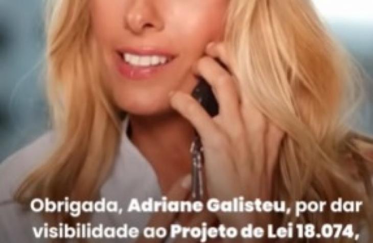 Adriane Galisteu viraliza lei criada pela Deputada Dani Alonso e sancionada por Tarcisío