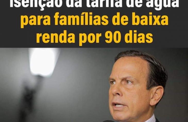 Cobranças de água para famílias com baixa renda serão suspendidas, além de tributos vencidos